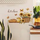 Adesivos de parede Kitchen Girassol Basket Bread Butter 30x60cm
