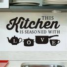 Adesivos de parede Kitchen Quote Creative Typography PVC
