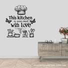 Adesivos de parede Kitchen Quote Design PVC impermeável 28,5 x 90 cm