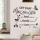 Adesivos de parede Kitchen Quote Let's Eat Bless the Food Family Adesivos de parede Kitchen Quote Let's Eat Bless the Food Family