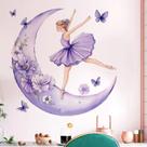 Adesivos de parede Moonlit Ballerina Elegant Girl Dancing 40x40cm