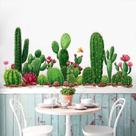 Adesivos de parede Nordic Style Cactus Vibrant Green Plants