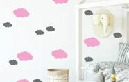 Adesivos De Parede Nuvens Grandes Cinza E Rosa Adesivos De Parede Nuvens Grandes Cinza E Rosa