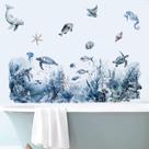 Adesivos de parede Ocean Underwater Sea Turtle Seahorse Whale