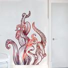 Adesivos de parede Octopus Tentacles Ocean Theme PVC impermeável