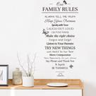 Adesivos de parede Our Family Rules PVC Inspirational 30x60cm