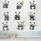 Adesivos de parede Panda and Bamboo Cute Panda Bears PVC Adesivos de parede Panda and Bamboo Cute Panda Bears PVC