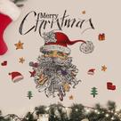 Adesivos de parede Papai Noel Vintage Beard PVC 30x40cm
