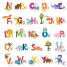 Adesivos de parede para crianças DECOWALL Animal Alphabet, pequenos, 28x20cm