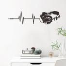 Adesivos de parede para fones de ouvido musicais Sound Wave Decalques em PVC 16,5 x 59 cm