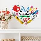 Adesivos de parede para professores, sala de aula, material escolar, 29x30cm, PVC