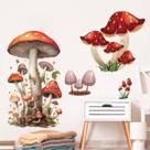 Adesivos de parede pintados à mão Mushroom Forest Fungi 29x90cm Adesivos de parede pintados à mão Mushroom Forest Fungi 29x90cm
