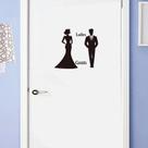 Adesivos de parede Placa de porta de banheiro Ladies Gents PVC 18,5 x 21 cm