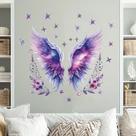 Adesivos de parede Purple Angel Wings Galaxy Butterfly Flower