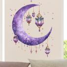 Adesivos de parede Purple Moon Lantern Hanging Stars 39x40cm