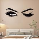 Adesivos de parede PVC Eyes Wink Eyelashes Creative Design
