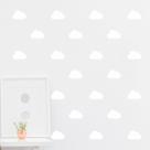 Adesivos De Parede, Quarto Infantil, 100 Nuvens Brancas 7cm