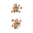 Adesivos De Parede Removíveis De PVC Com Boneco De Gengibre E Gorro De Papai Noel, Cachecol Verde Adesivos De Parede Removíveis De PVC Com Boneco De Gengibre E Gorro De Papai Noel, Cachecol Verde