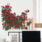 Adesivos de parede Romantic Rose Fence Floral Vine 40x60cm PVC Adesivos de parede Romantic Rose Fence Floral Vine 40x60cm PVC