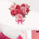 Adesivos de parede Rose Heart Self-Adhesive PVC Floral Art 30x30cm Adesivos de parede Rose Heart Self-Adhesive PVC Floral Art 30x30cm