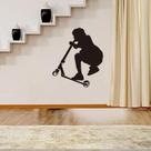 Adesivos de parede Scooter Rider Sports Silhouette PVC 57x68cm