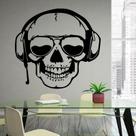 Adesivos de parede Skull Headphone Music Style PVC 61x57cm
