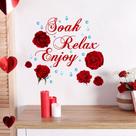 Adesivos de parede Soak Relax Enjoy Red Rose Wall Art Decalques