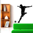 Adesivos de parede Soccer Player Dynamic Football Kick Silhouette