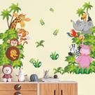 Adesivos de parede Supzone Jungle Animal Elephant Lion Zebra