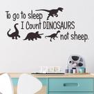 Adesivos de parede To Go to Sleep I Count Dinosaurs Kids 25x60cm