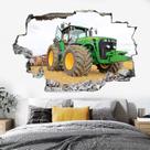 Adesivos de parede Trator 3D Broken Wall Effect PVC 40x60cm
