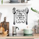 Adesivos de parede Vintage Kitchen Quote Spoon Fork 30x40cm PVC Adesivos de parede Vintage Kitchen Quote Spoon Fork 30x40cm PVC