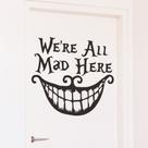 Adesivos de parede We're All Mad Here Halloween Smile Face 43x43cm