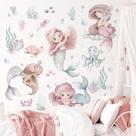 Adesivos de parede wonver Under The Sea Mermaid Ocean Theme