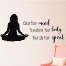 Adesivos de parede Yoga Girl Clear Your Mind Transform Your Body