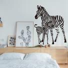 Adesivos de parede Zebra com listras pretas e brancas em PVC 42x51cm Adesivos de parede Zebra com listras pretas e brancas em PVC 42x51cm