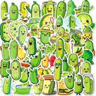 Adesivos de pepino em conserva em conserva, vinil impermeável, 50 unidades