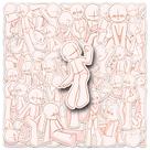 Adesivos de personagens de desenhos animados de coração fofos à prova d'água, 50 unidades