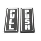 Adesivos de sinalização de porta Push and Pull em PVC preto e branco 5x12,5 cm Adesivos de sinalização de porta Push and Pull em PVC preto e branco 5x12,5 cm