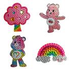 Adesivos de strass StickerBeans Care Bear, pacote com 4, 5 x 5 cm