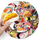 Adesivos de sushi japonês, 50 unidades, lindos decalques de comida de desenho animado Adesivos de sushi japonês, 50 unidades, lindos decalques de comida de desenho animado