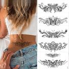 Adesivos de tatuagem temporária borboleta e floral, kit com 5 peças Adesivos de tatuagem temporária borboleta e floral, kit com 5 peças