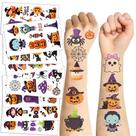 Adesivos de Tatuagem Temporária de Abóbora de Halloween - 10 Folhas para Crianças Adesivos de Tatuagem Temporária de Abóbora de Halloween - 10 Folhas para Crianças