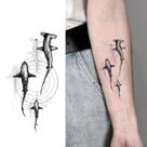 Adesivos De Tatuagem Temporária De Golfinho Saltando À Prova d'Água, Design Oceânico Para Praia,