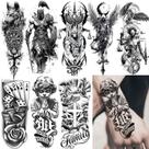 Adesivos de Tatuagem Temporária Guerreiro Samurai - Kit com 8 Unidades
