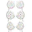 Adesivos de tatuagem temporários, joias, strass, acessórios para festivais, faça você mesmo, autoadesivos de cristal, joias corporais, palitos de maquiagem, gemas, glitter, flores, adesivos para mulheres e meninas, 3 peças