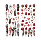Adesivos De Unha 3D De Halloween Com Design De Fantasma, Múmia, Sangue, Abóbora, Teia De Aranha,