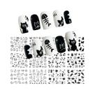 Adesivos De Unha De Gato Cartoon 12pçs Estrela Flor Laço Decalques De Água Decoração De Manicure