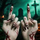 Adesivos de unhas BJR Halloween Cartoon Fake Wearable Wholesale