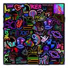 Adesivos de vinil estilo neon à prova d'água Graffiti Deca 50 unidades